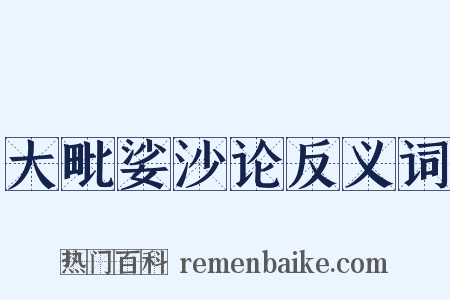 大毗娑沙论反义词是什么意思的图片